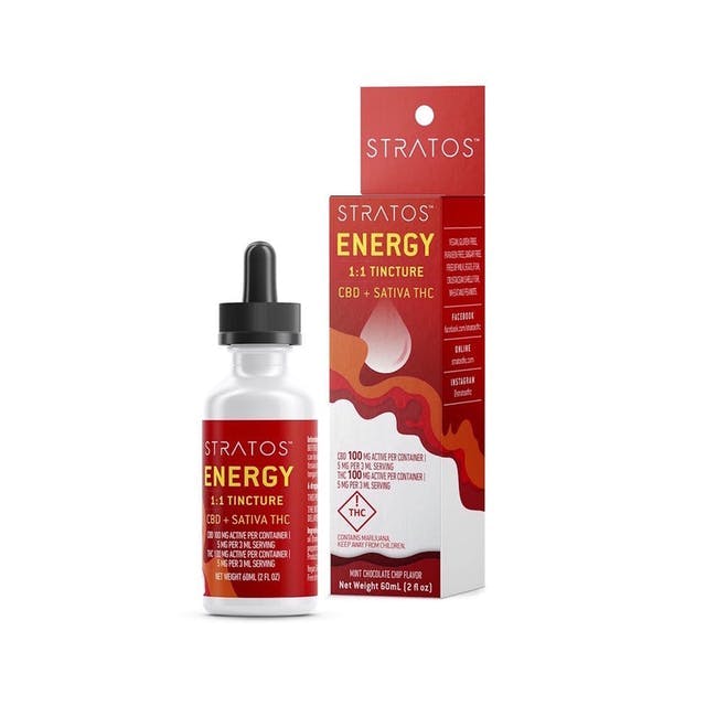 Stratos Tangerine Energy 1:1 Tincture, 100mg THC/100mg CBD